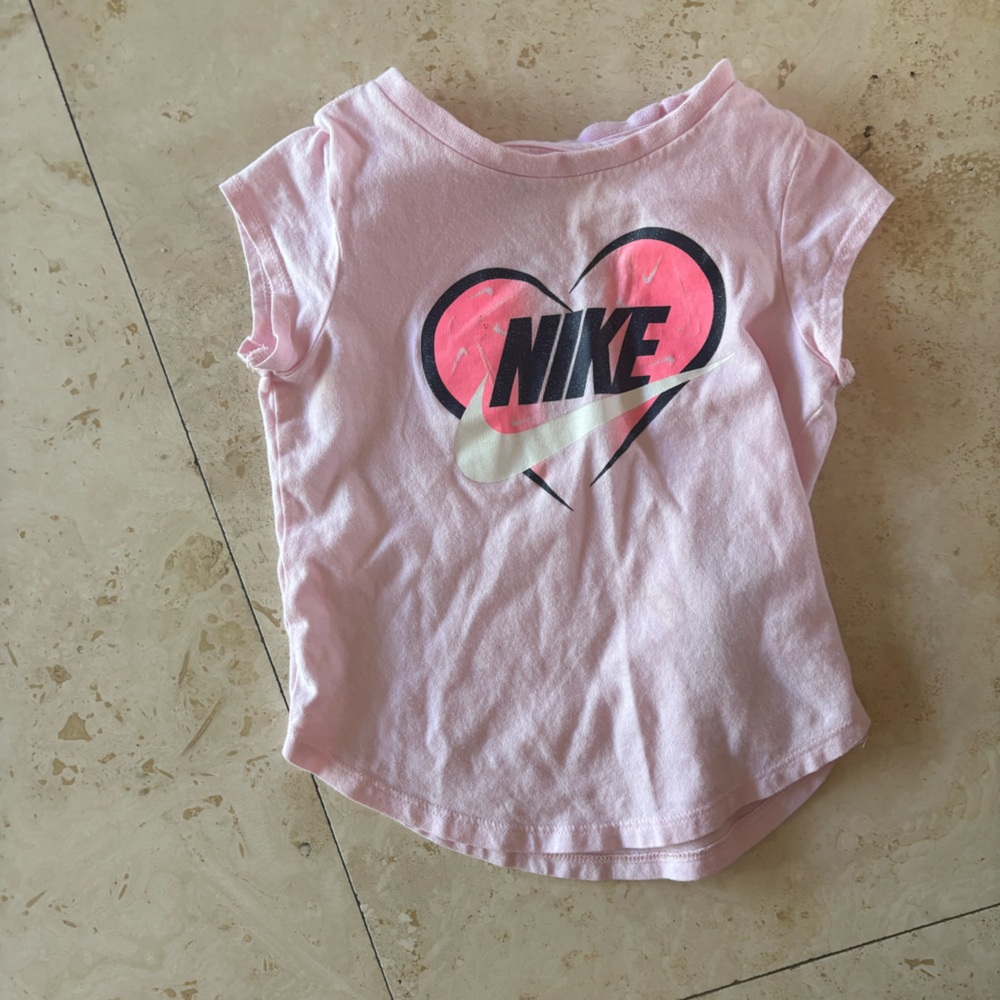 Nike Light Pink Tee with White Swoosh and Black Accents